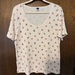 Fitted Elbow-Sleeve Rib-Knit T-Shirt